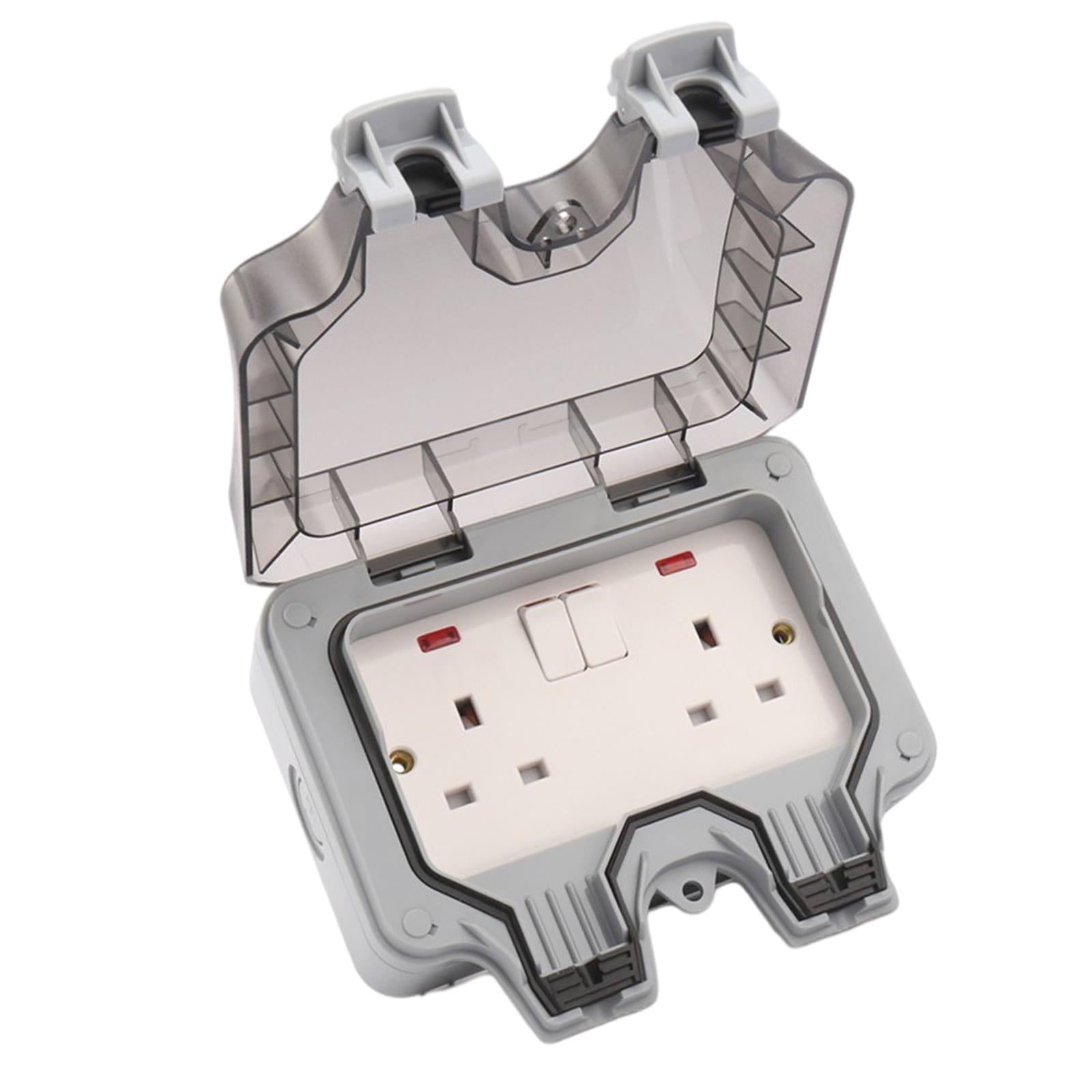 Outdoor Wall Socket Outlet Receptacle Outlet Switch Socket Park for Garage 2 Switch with Light