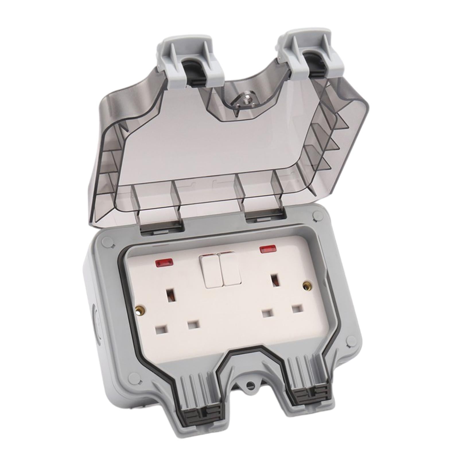 Outdoor Wall Socket Outlet Receptacle Outlet Switch Socket Park for Garage 2 Switch with Light