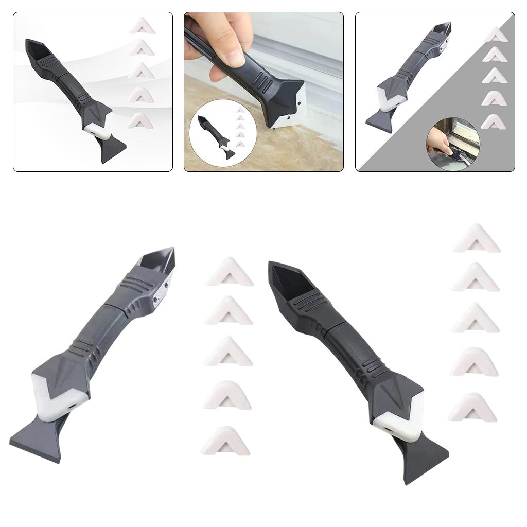 3 In 1 Glue Shovel Angle Scraper Caulking Tool Multifunctional Rubber Shovel Plastic Head