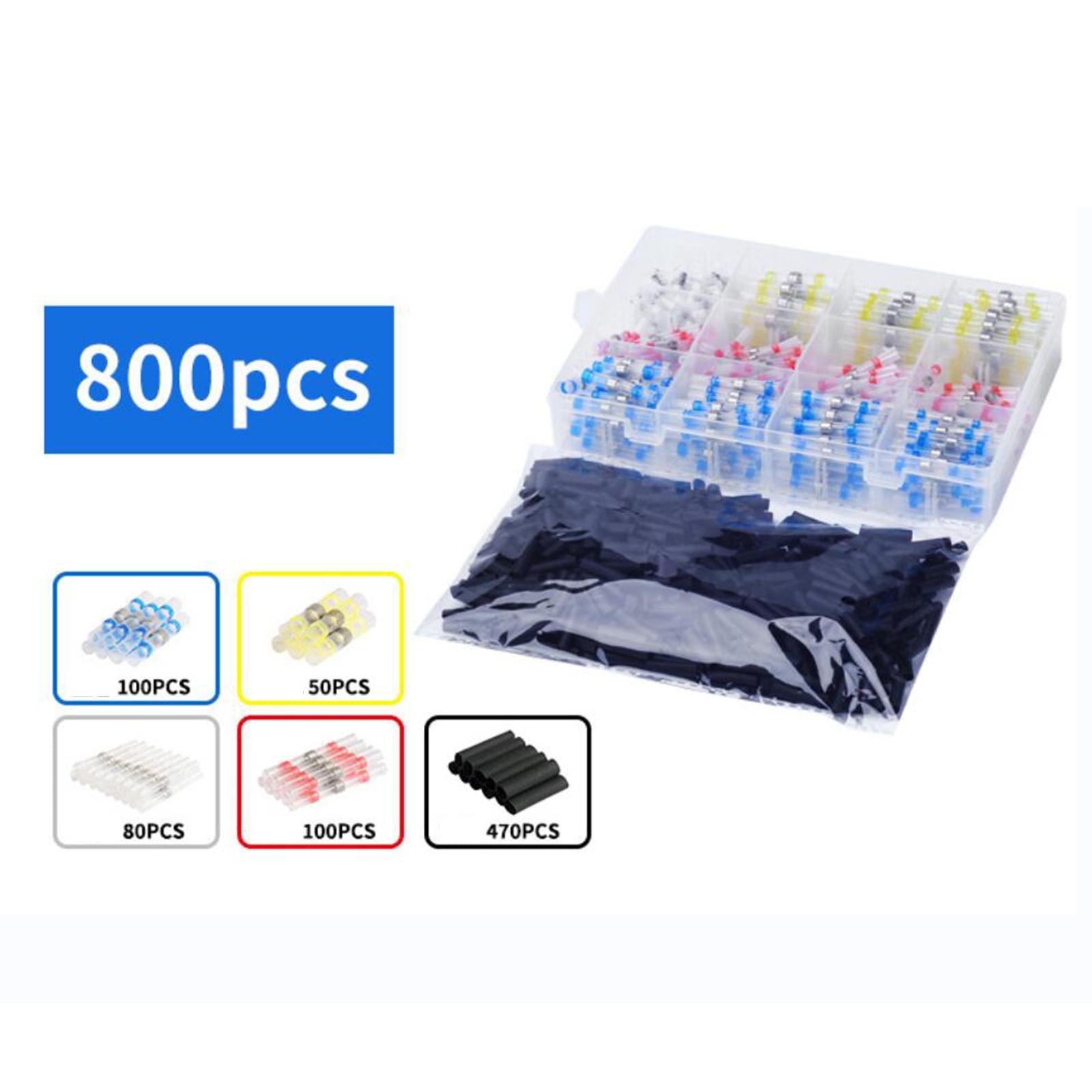 Heat Shrinkable Solder Rings Wire Terminal Water Proof Connector Butt Crimp 800pcs