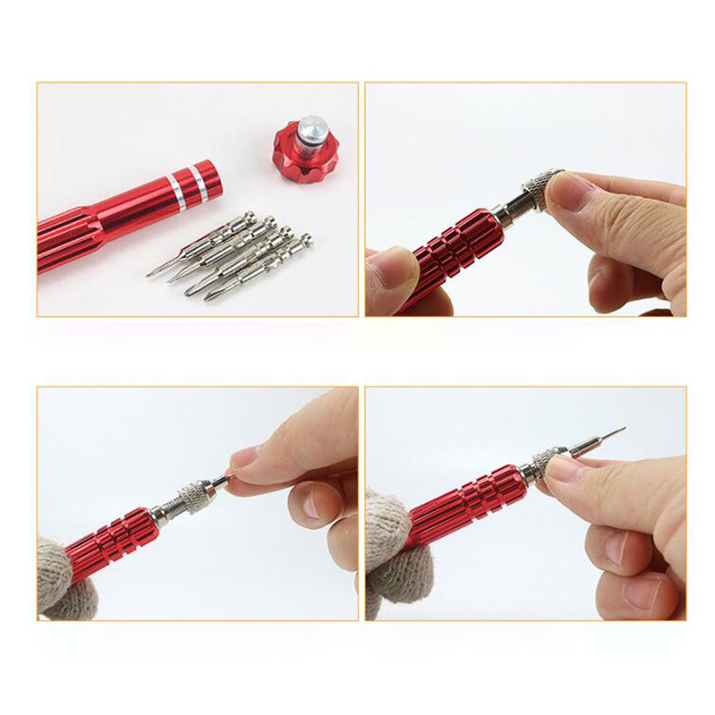 Electronic Phones Opening Tools Precision Screwdriver Set for Computer Watch Red