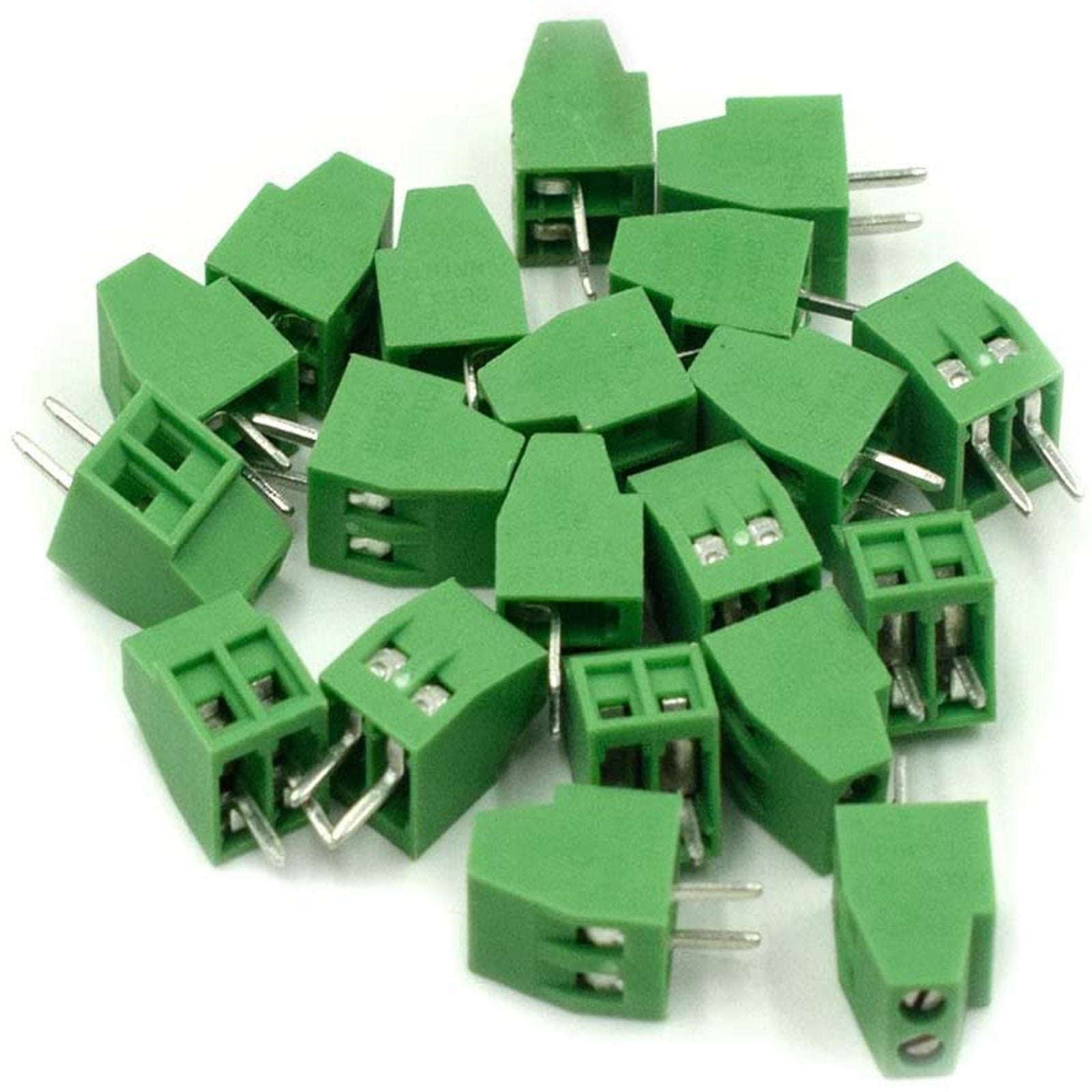 Set of 50 2.54mm PCB Screw Terminal Blocks 2Pins Electrical Connectors