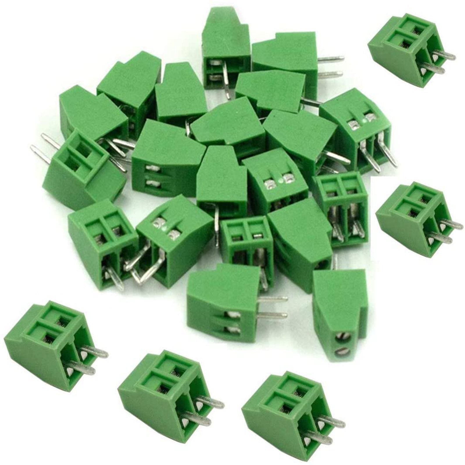 Set of 50 2.54mm PCB Screw Terminal Blocks 2Pins Electrical Connectors