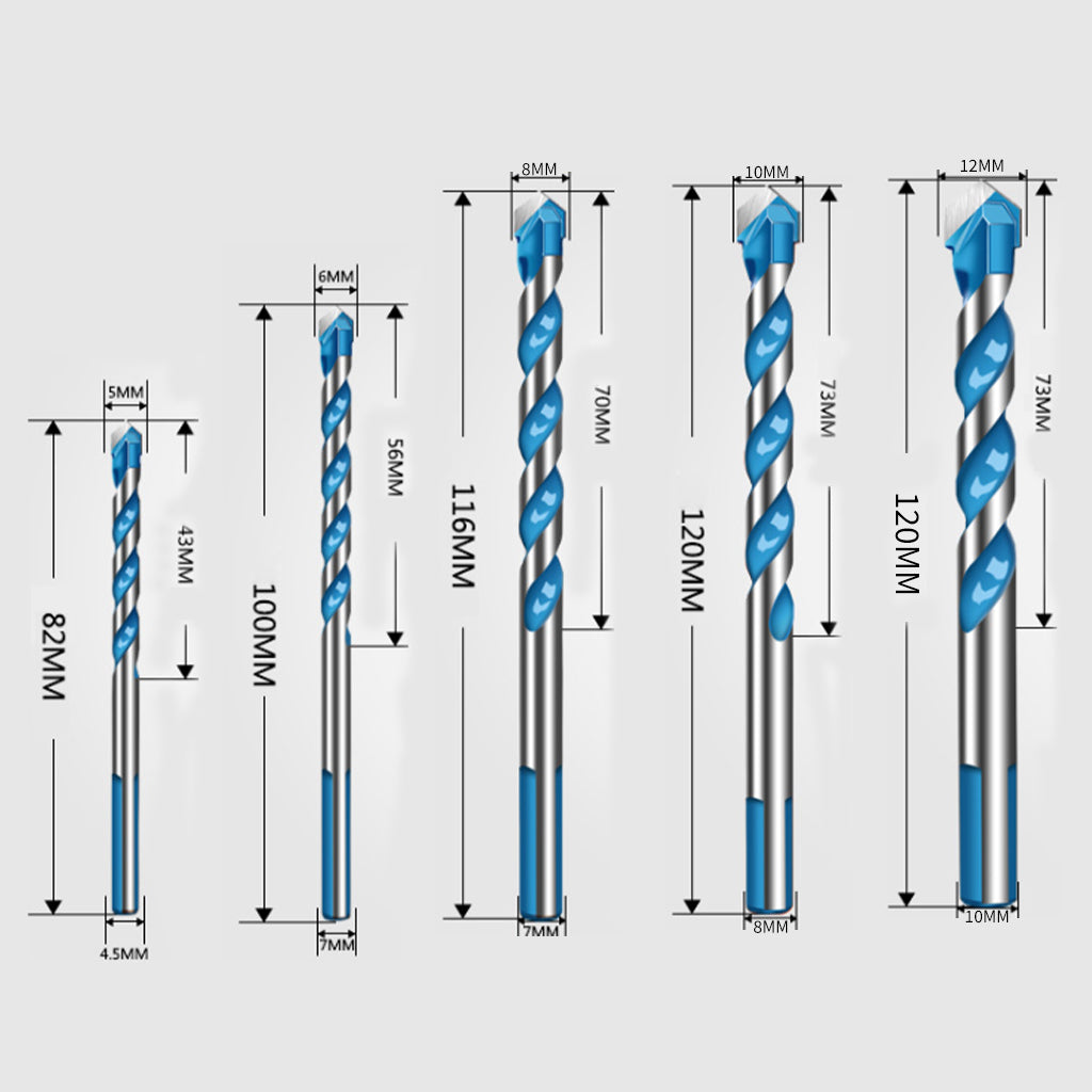 Multifunctional Drill Bits Set Alloy Steel for Porcelain Marble Hole Opener 5 5 6 6 8 10 12mm