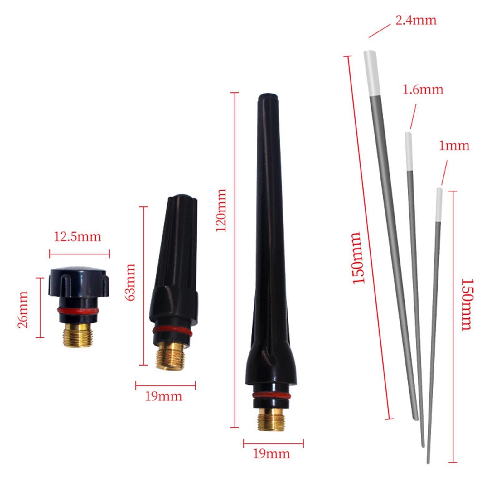 17Pcs TIG Welding Torch Gas Lens Collets Body Accessories for WP-17/18/26