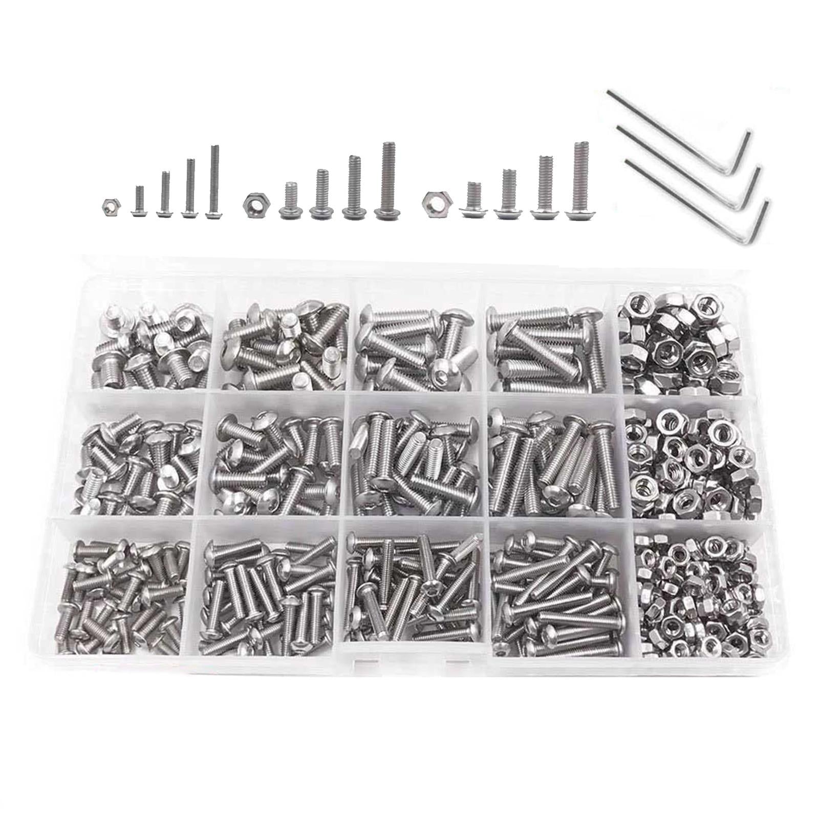 Socket Caps Head Screws Set Fasteners Hardware for DIY Inventions Machinery