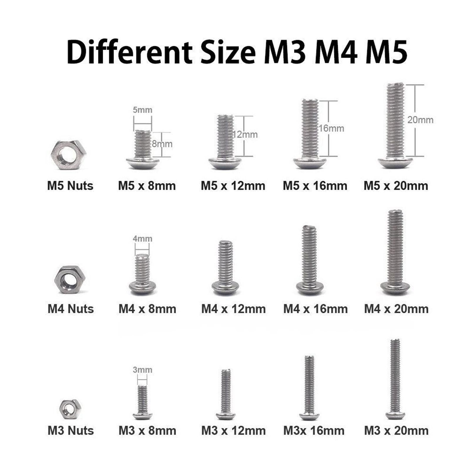 Socket Caps Head Screws Set Fasteners Hardware for DIY Inventions Machinery
