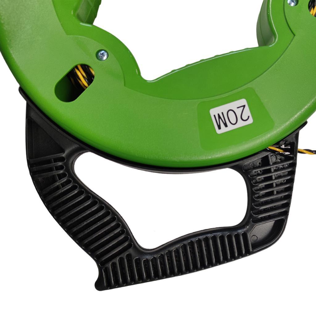 20Mx4.5mm Fish Tape Cable Wire Conduit Duct Cable Puller for Electrician Green Pull Head Polyester Thread