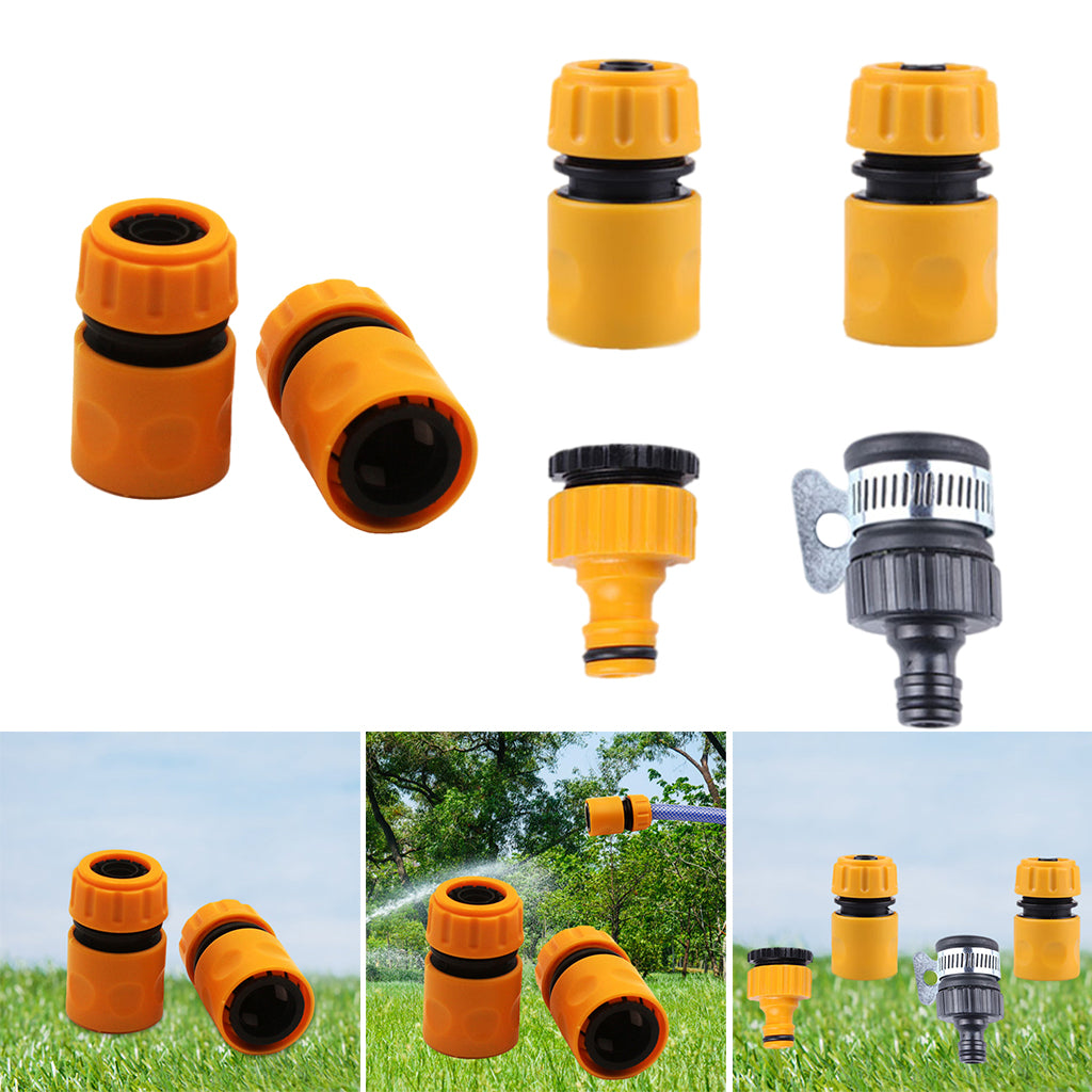 Plastic Garden Hose Pipe Tap Connector Connection Fitting Adapter Fast Joint 2pcs