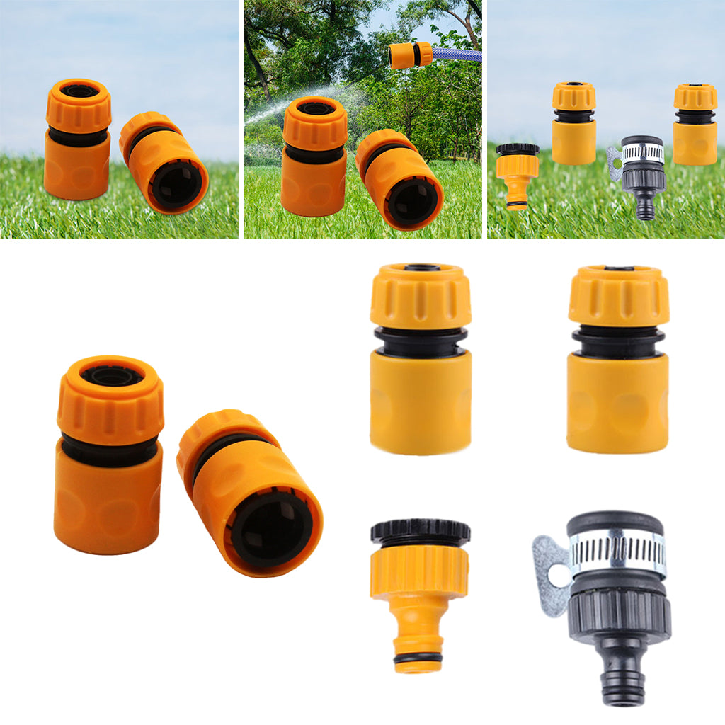 Plastic Garden Hose Pipe Tap Connector Connection Fitting Adapter Fast Joint 2pcs