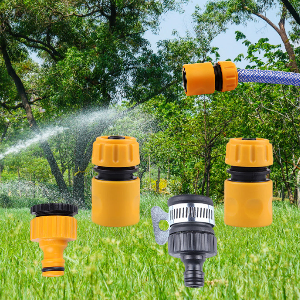 Plastic Garden Hose Pipe Tap Connector Connection Fitting Adapter Fast Joint 4pcs