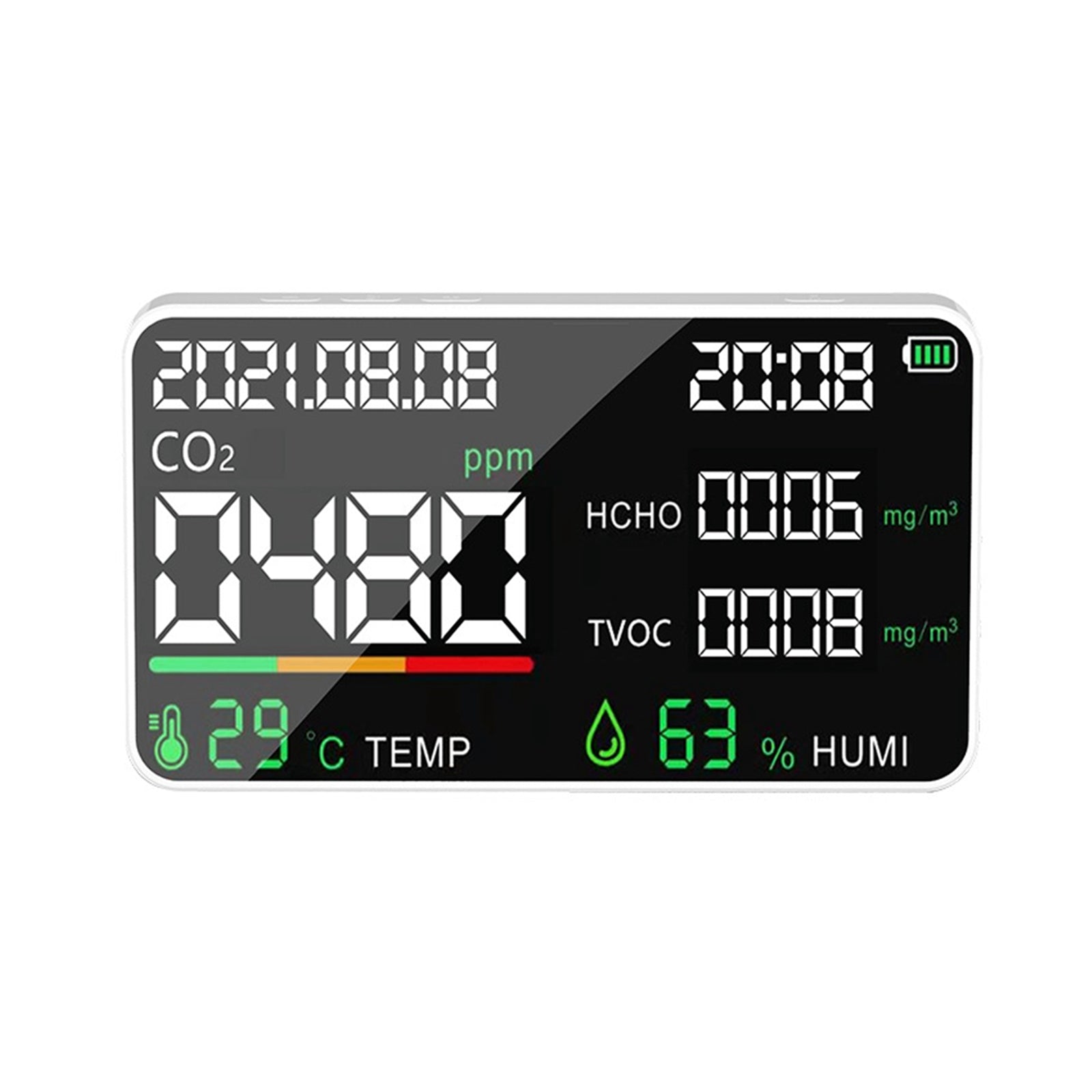 Multi-Function CO2 Meter Gas Detector Measuring Tool for Home Indoor Office White