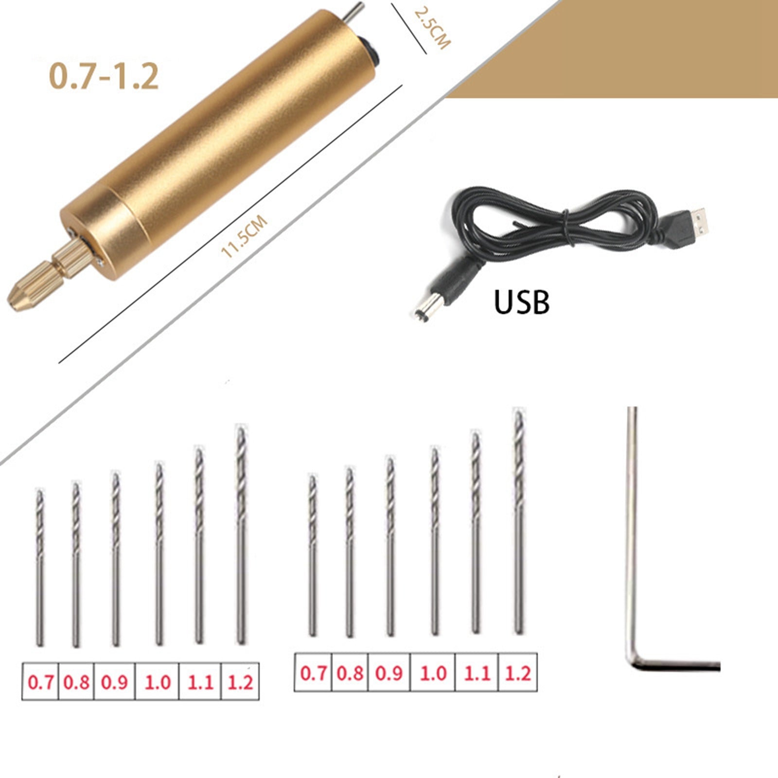 Electric Hand Drill Repair Improvement Rechargeable Multifunction for Travel 12pcs