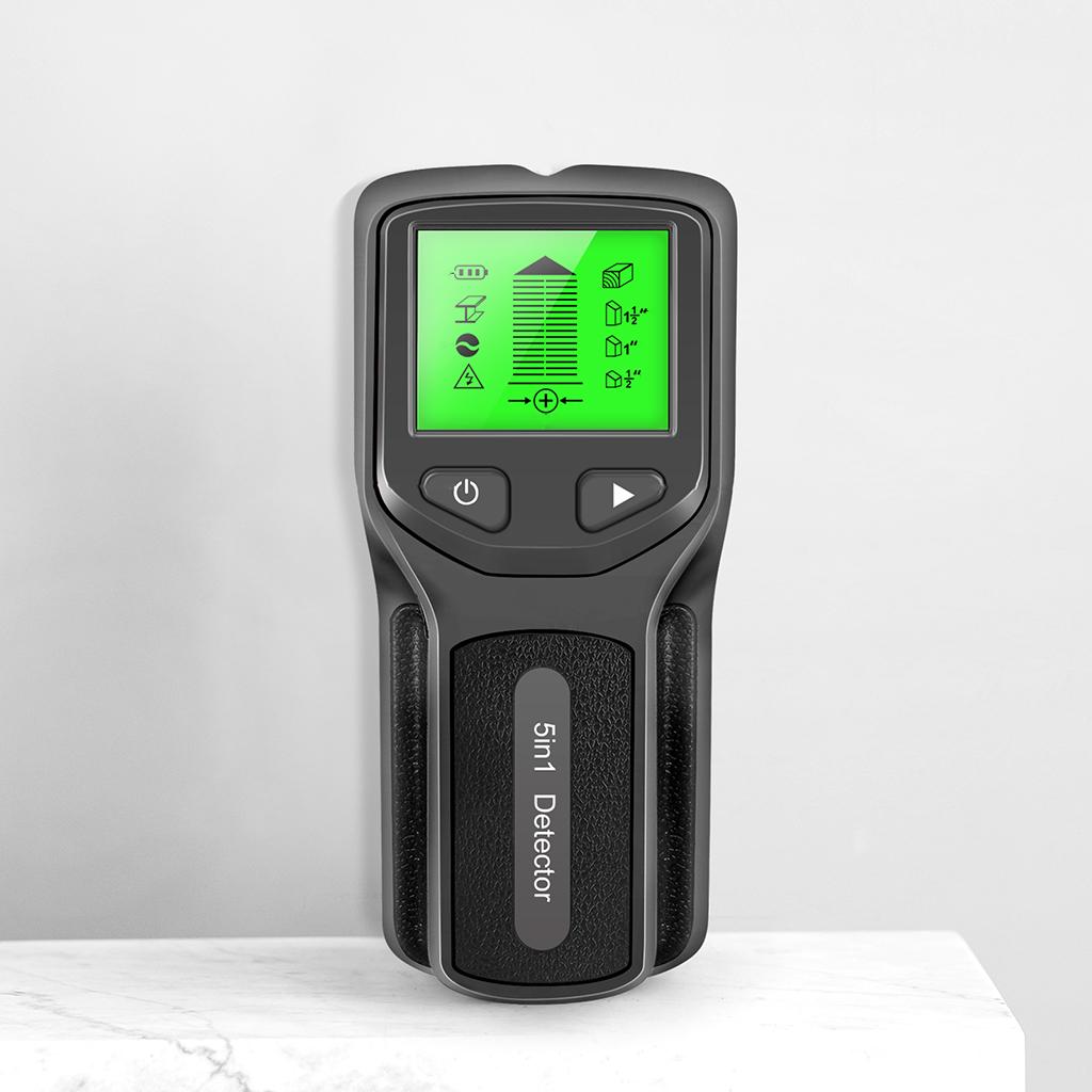 5 in 1 Stud Finder Wood Metal Pipe Wire Wall Sensor Scanner LCD Detector Black