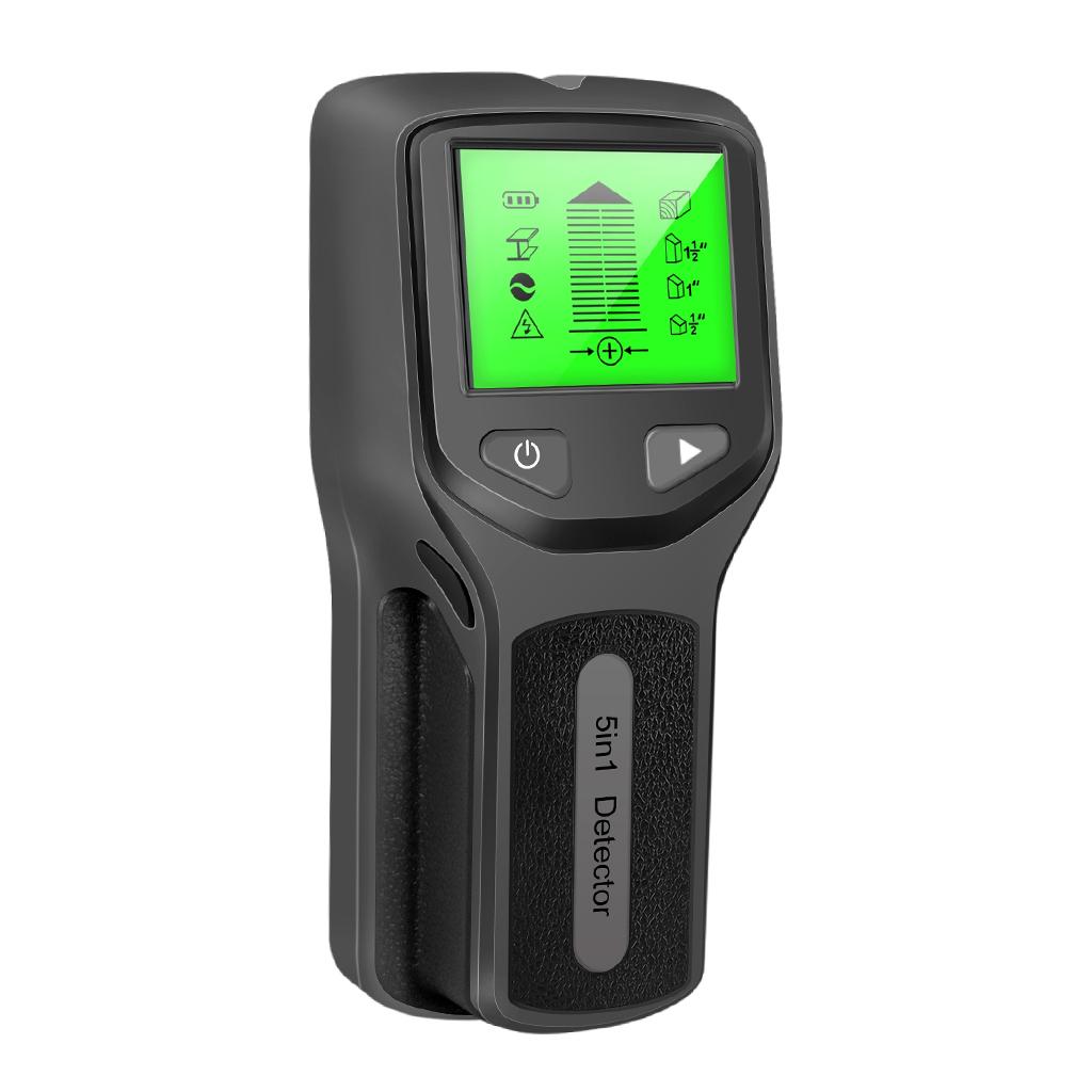 5 in 1 Stud Finder Wood Metal Pipe Wire Wall Sensor Scanner LCD Detector Black