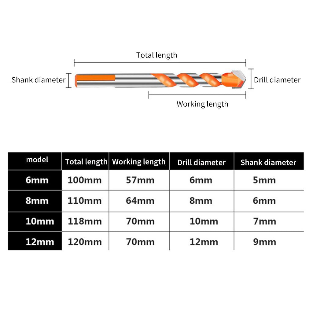 Triangle Drill Bit Set Electric Tool Twist Drill Bit for Punching Supplies B