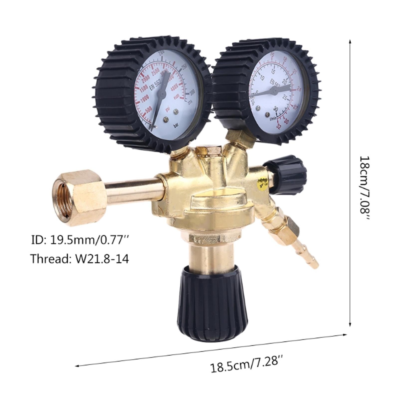 Brass Nitrogen Pressure Regulator Argon Gas for Welder Gauges Accessory
