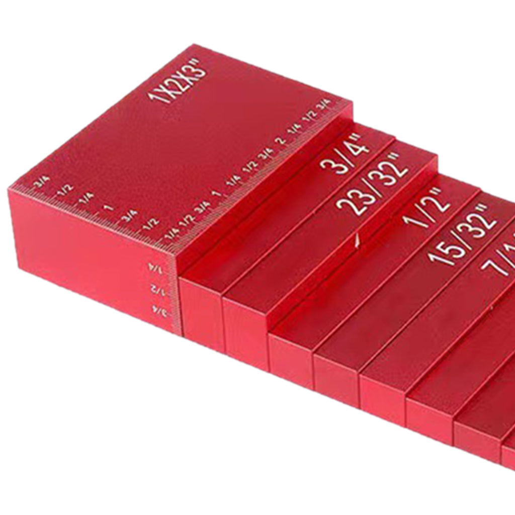 15x Setup Blocks Height Gauge Set Setup Bars for Table Saw Accessories Red
