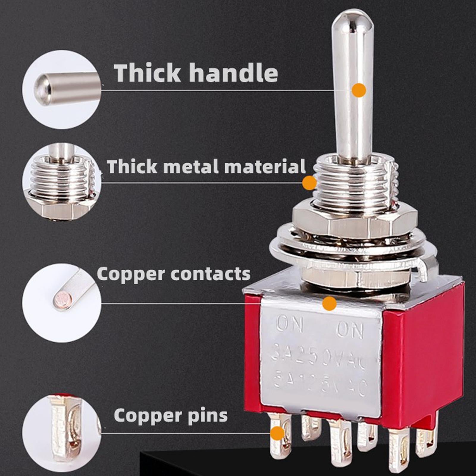 Mini 12Pin 2/3 Position Toggle Switch Easy to Install for Auto Car MTS-402