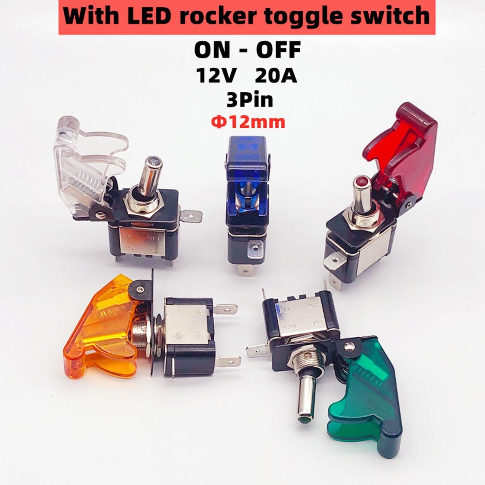 LED Light Rocker Toggle Switch On-Off Dpdt Toggle Switch for Car Supplies yellow