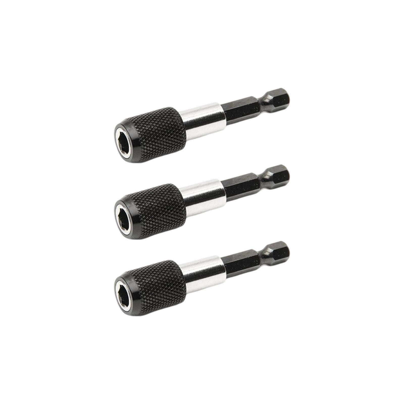 3Pcs Bit Holder Quick Change Hexagon Bit Extension Rod for 1/4 Hex Shank 60mm