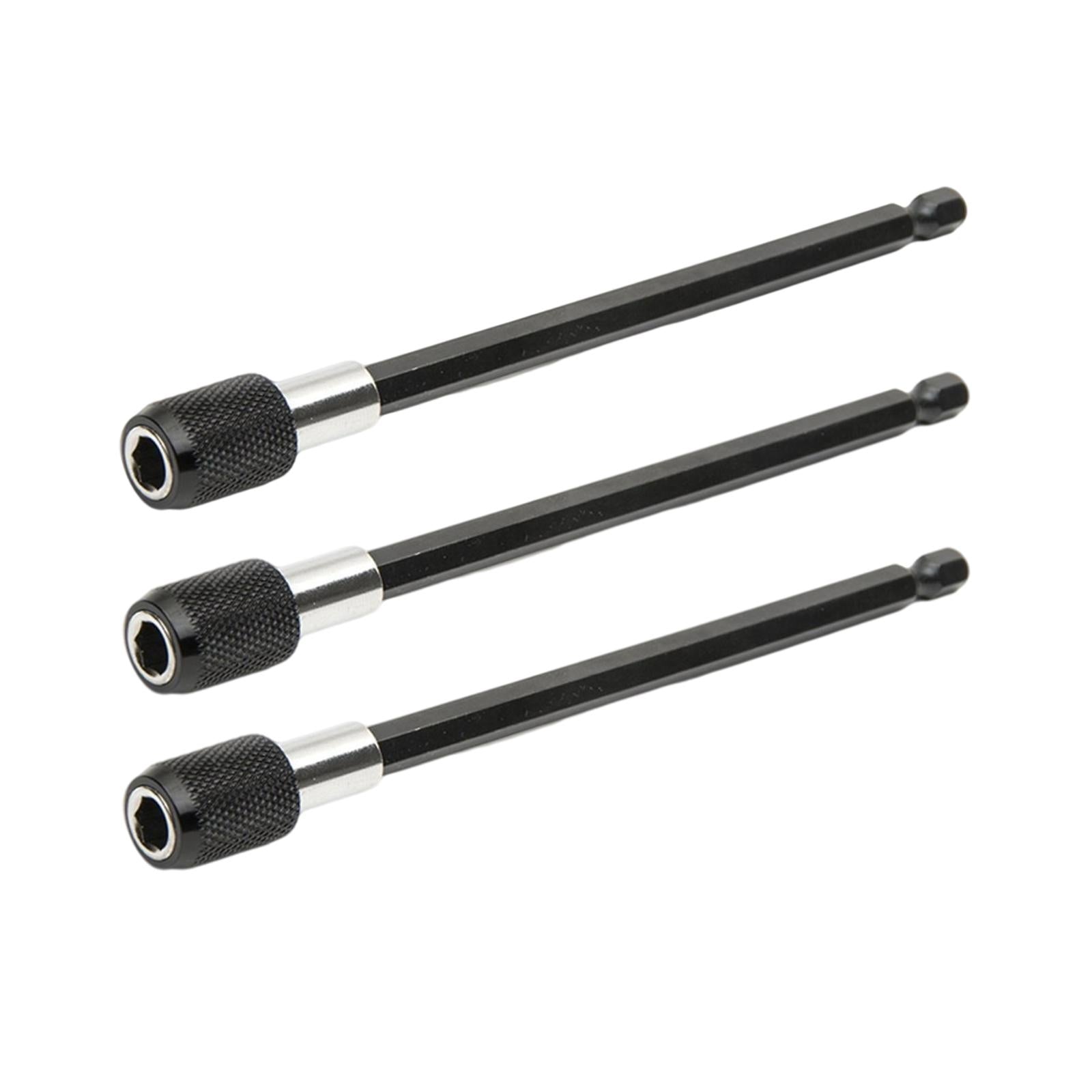 3Pcs Bit Holder Quick Change Hexagon Bit Extension Rod for 1/4 Hex Shank 150mm
