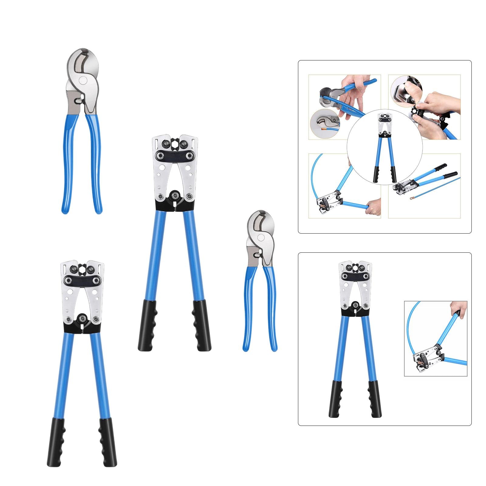 Wire Crimper Terminal Crimping Tool for Battery Terminal Wire Lugs AWG 0-1/0 Terminal Crimper