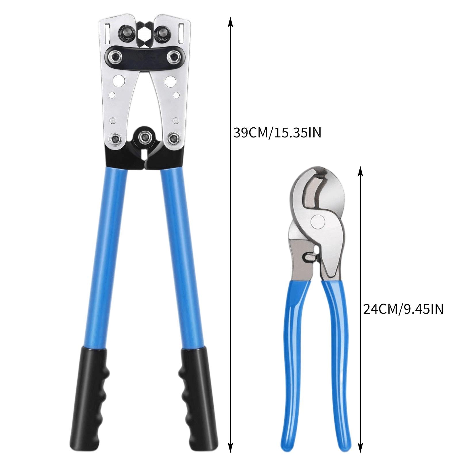 Wire Crimper Terminal Crimping Tool for Battery Terminal Wire Lugs AWG 0-1/0 Combo Set