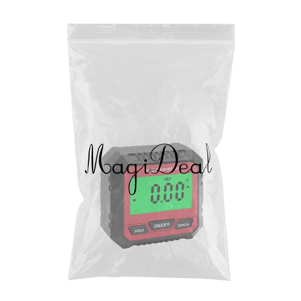 Mini Digital Protractor Measurement Tool for Drilling Machinery Woodworking Red A