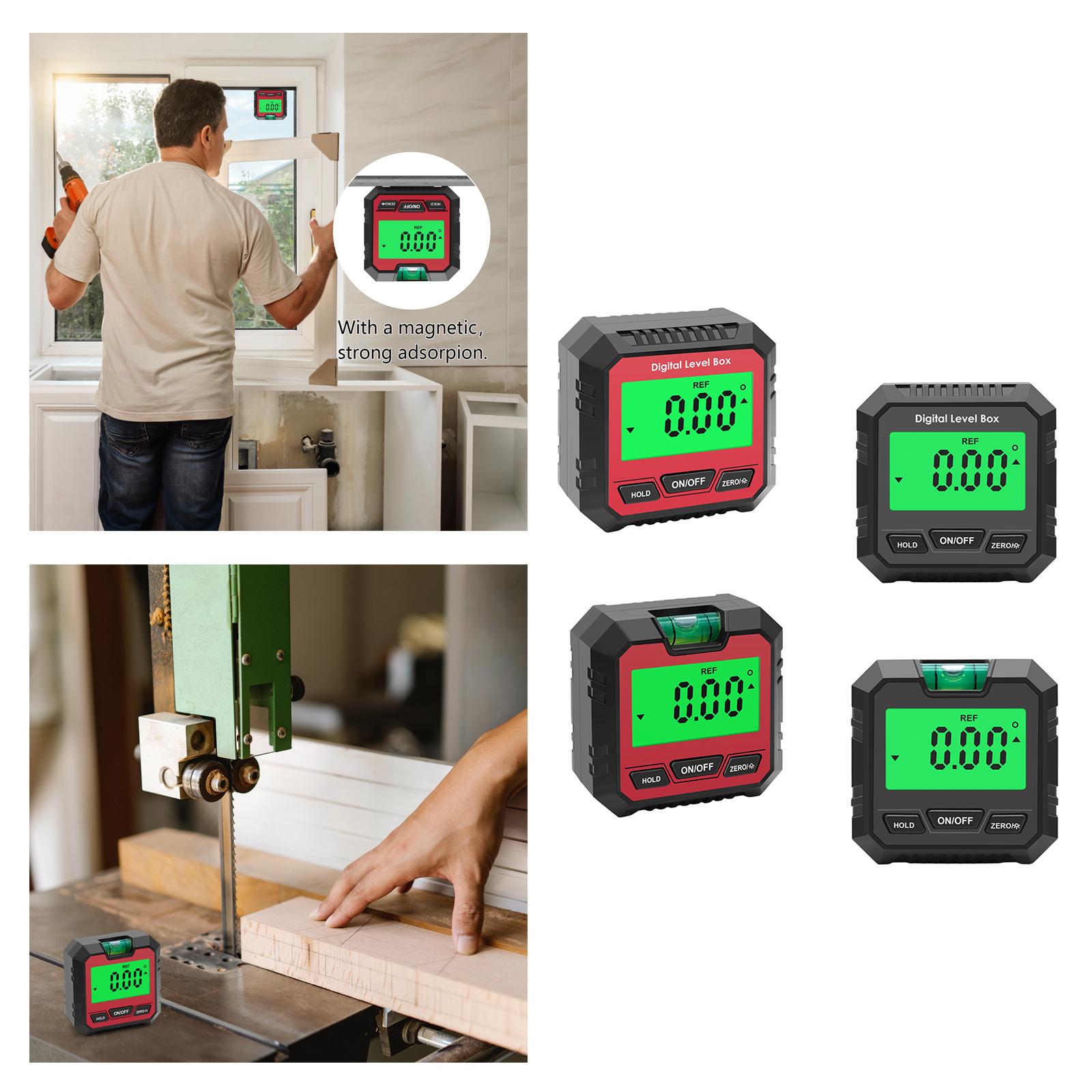 Mini Digital Protractor Measurement Tool for Drilling Machinery Woodworking Red A