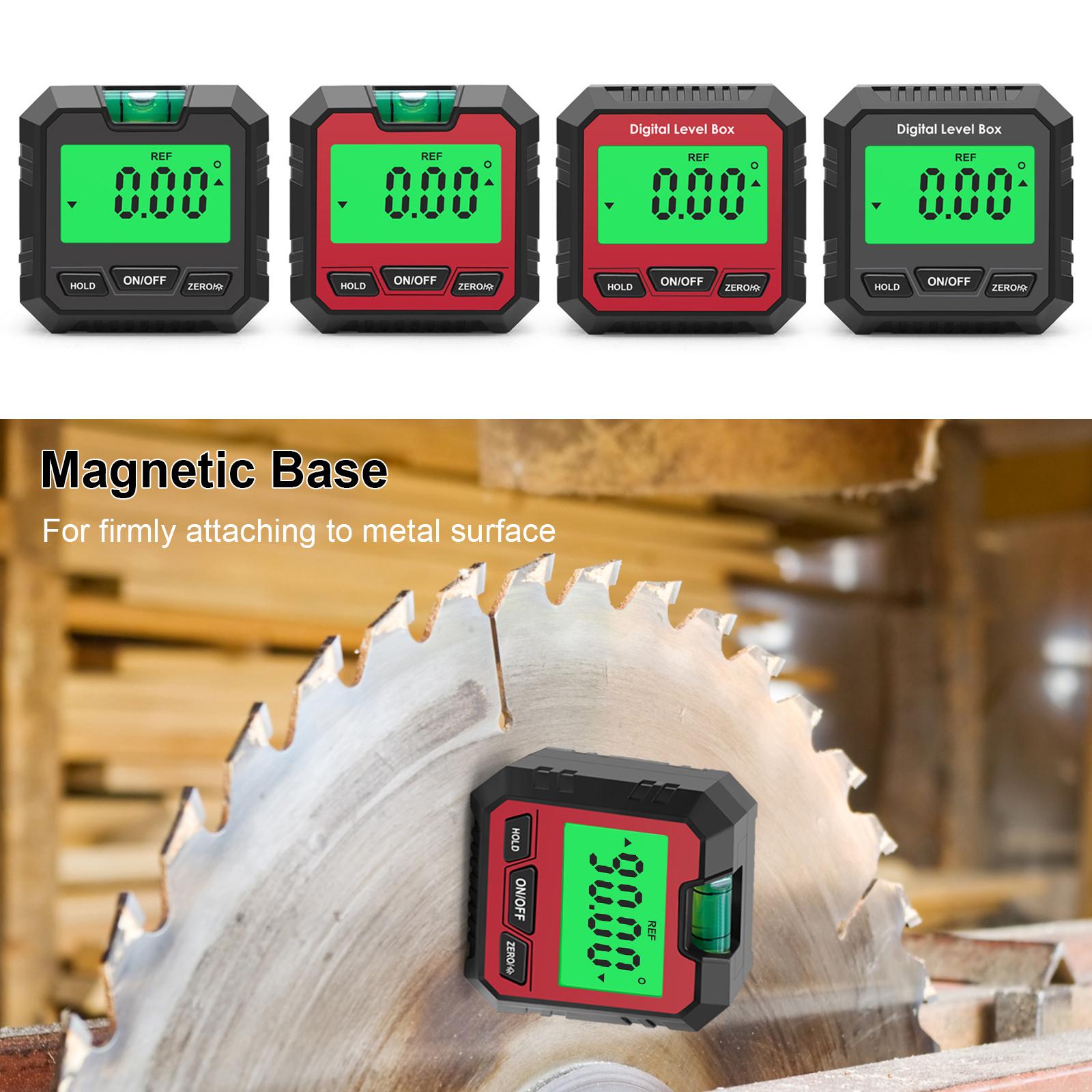 Mini Digital Protractor Measurement Tool for Drilling Machinery Woodworking Red A