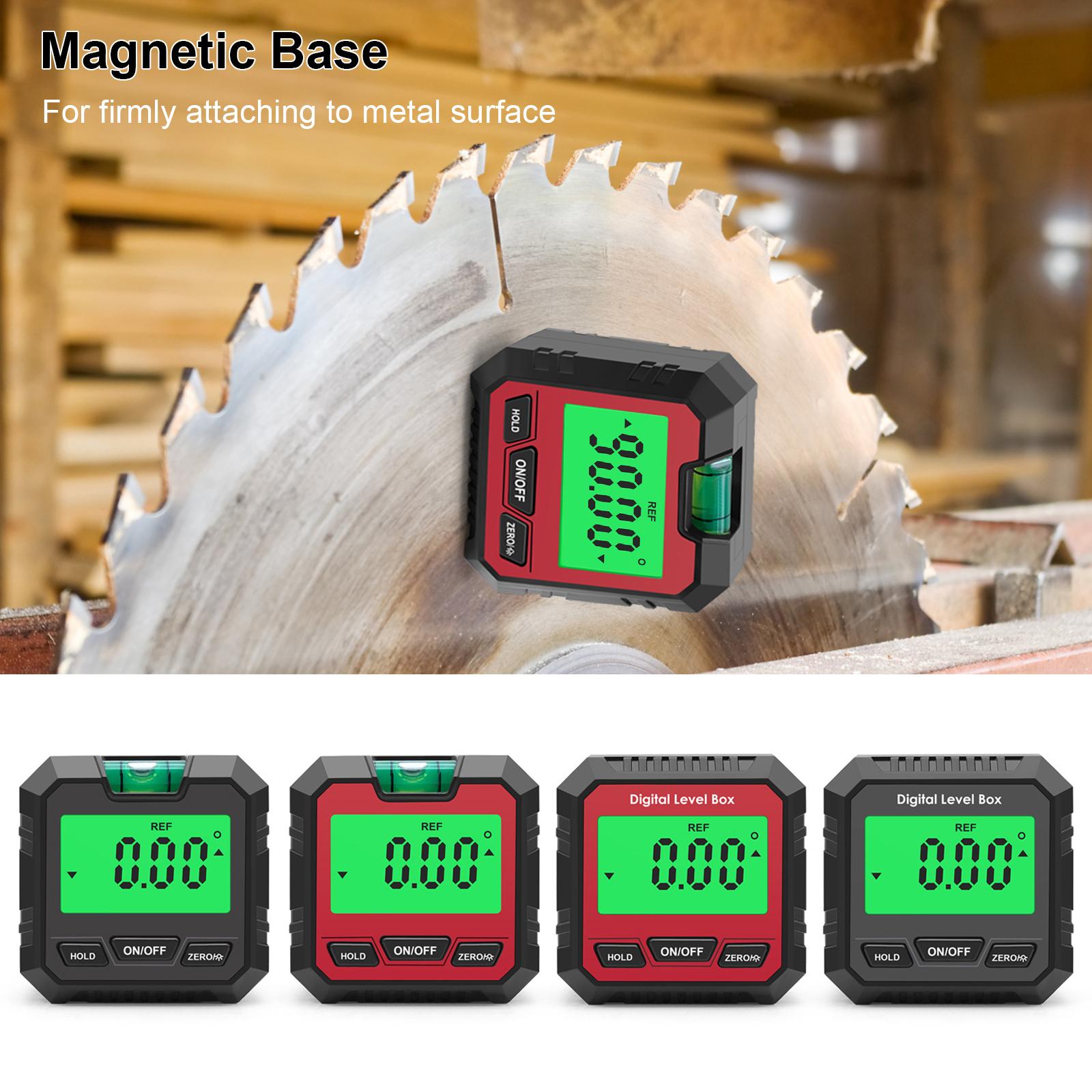 Mini Digital Protractor Measurement Tool for Drilling Machinery Woodworking Red A