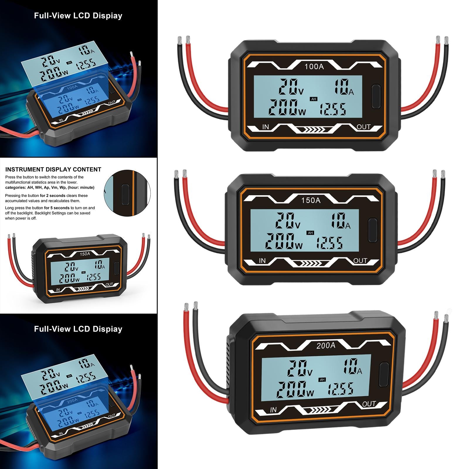High Precision Watt Meter Multifunctional Tester Power Consumption Meter 100A