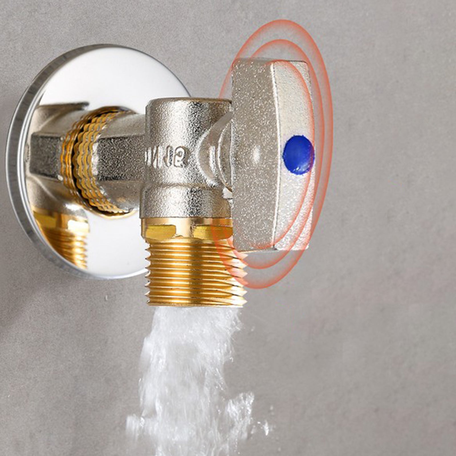 G1/2'' Flow Angle Value Water Shut Off Angle for Bathroom Toilet Red