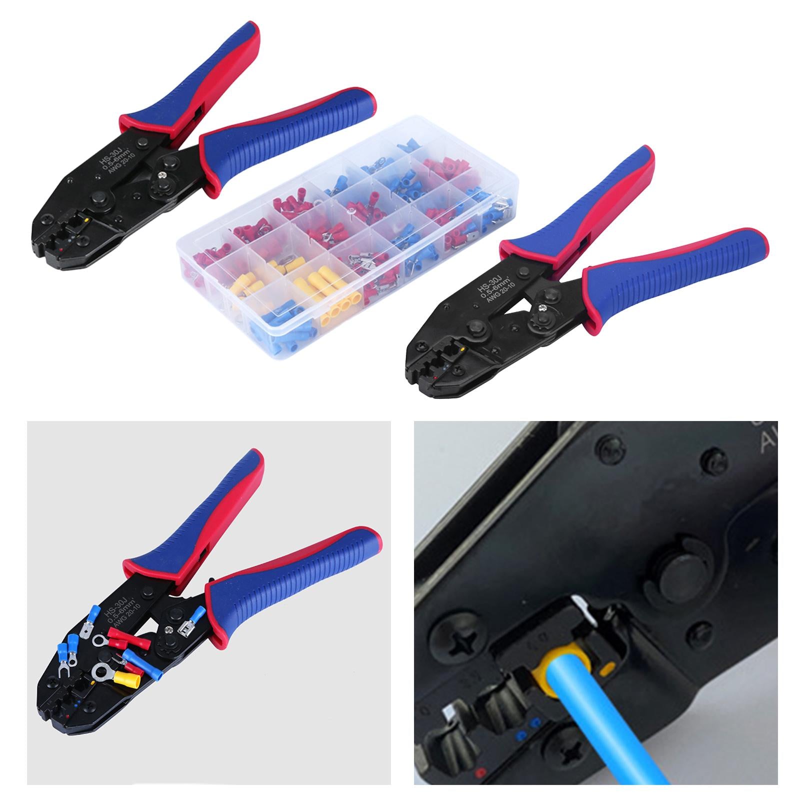 Steel Heavy Duty Ferrule Crimping Tool Cable Cutter for Copper Lugs 0.5-6mm2 Plier