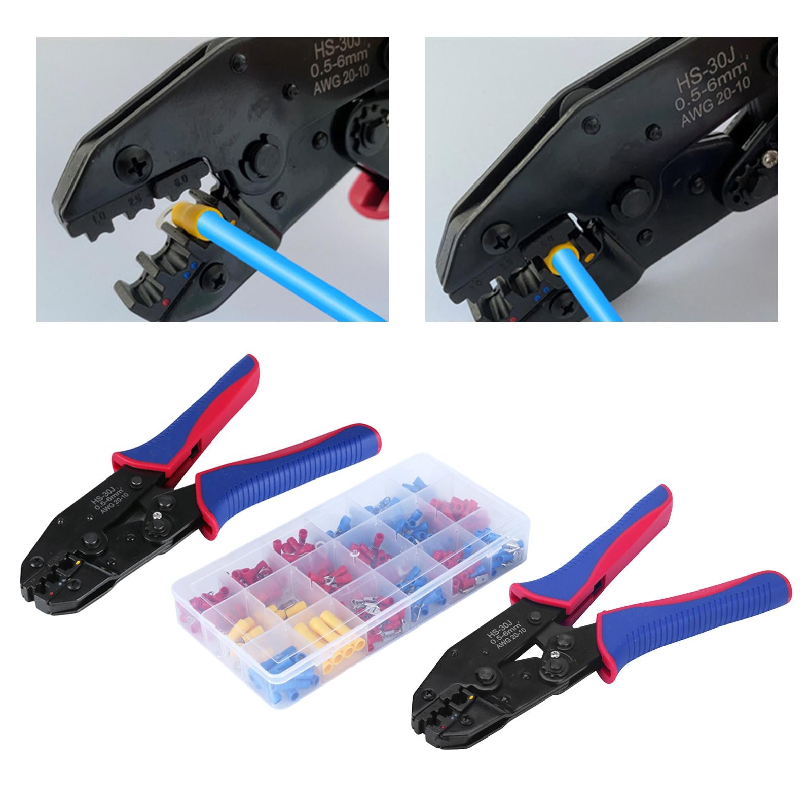 Steel Heavy Duty Ferrule Crimping Tool Cable Cutter for Copper Lugs 0.5-6mm2 Plier