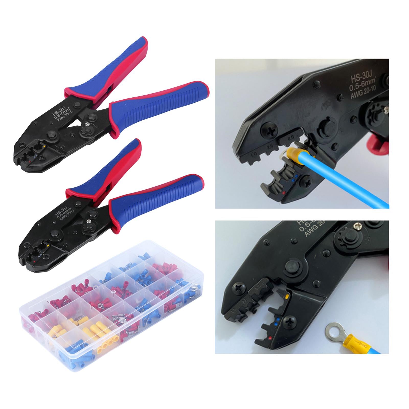 Steel Heavy Duty Ferrule Crimping Tool Cable Cutter for Copper Lugs 0.5-6mm2 Plier