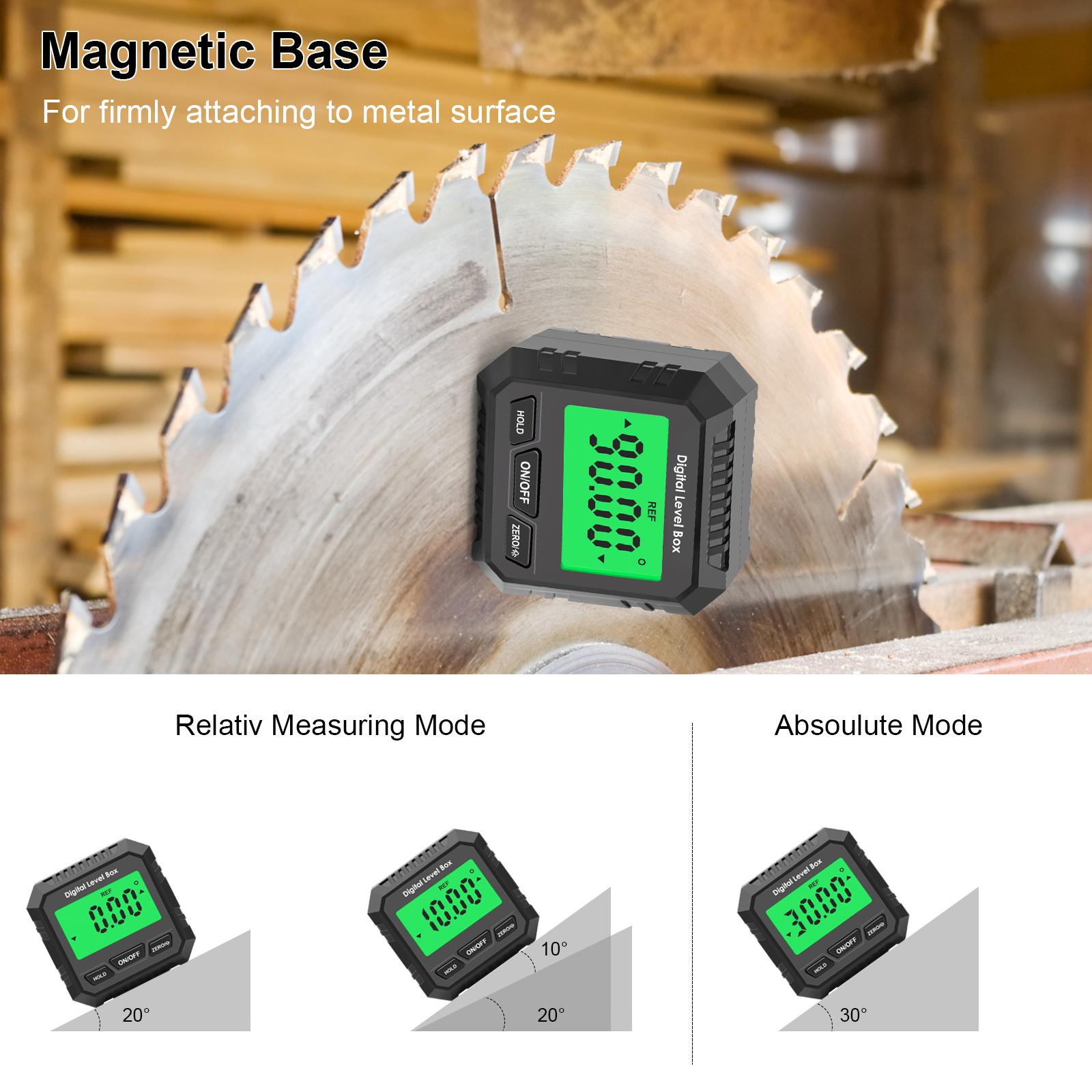 Digital Level and Angle Gauge Angle Gauge Protractor without Bubble Black