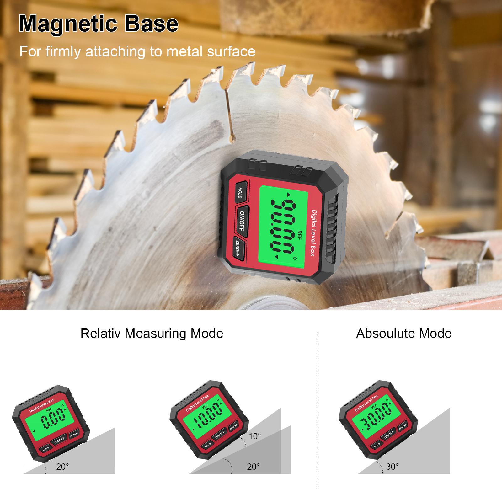 Digital Level and Angle Gauge Angle Gauge Protractor without Bubble Red