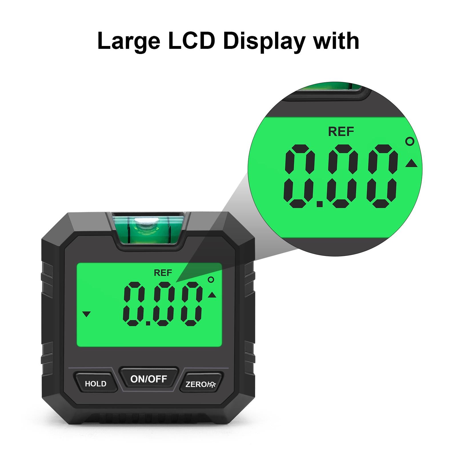 Digital Level and Angle Gauge Angle Gauge Protractor with Bubble Black