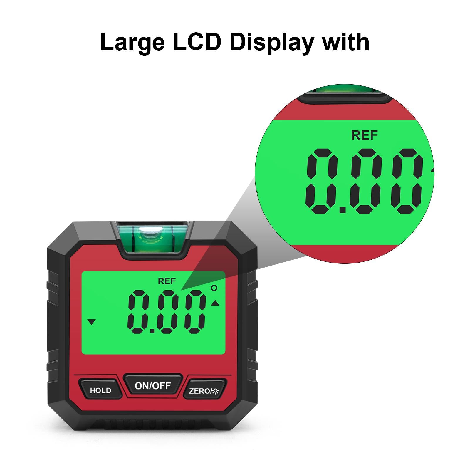 Digital Level and Angle Gauge Angle Gauge Protractor with Bubble Red