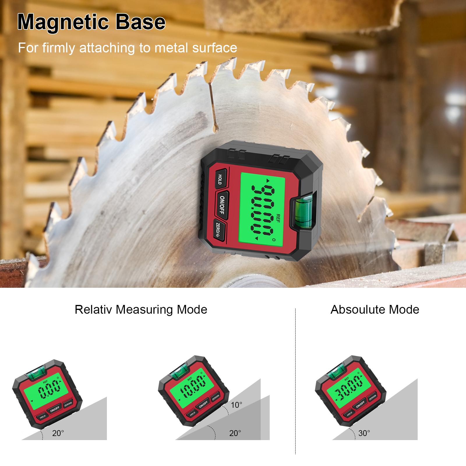 Digital Level and Angle Gauge Angle Gauge Protractor with Bubble Red