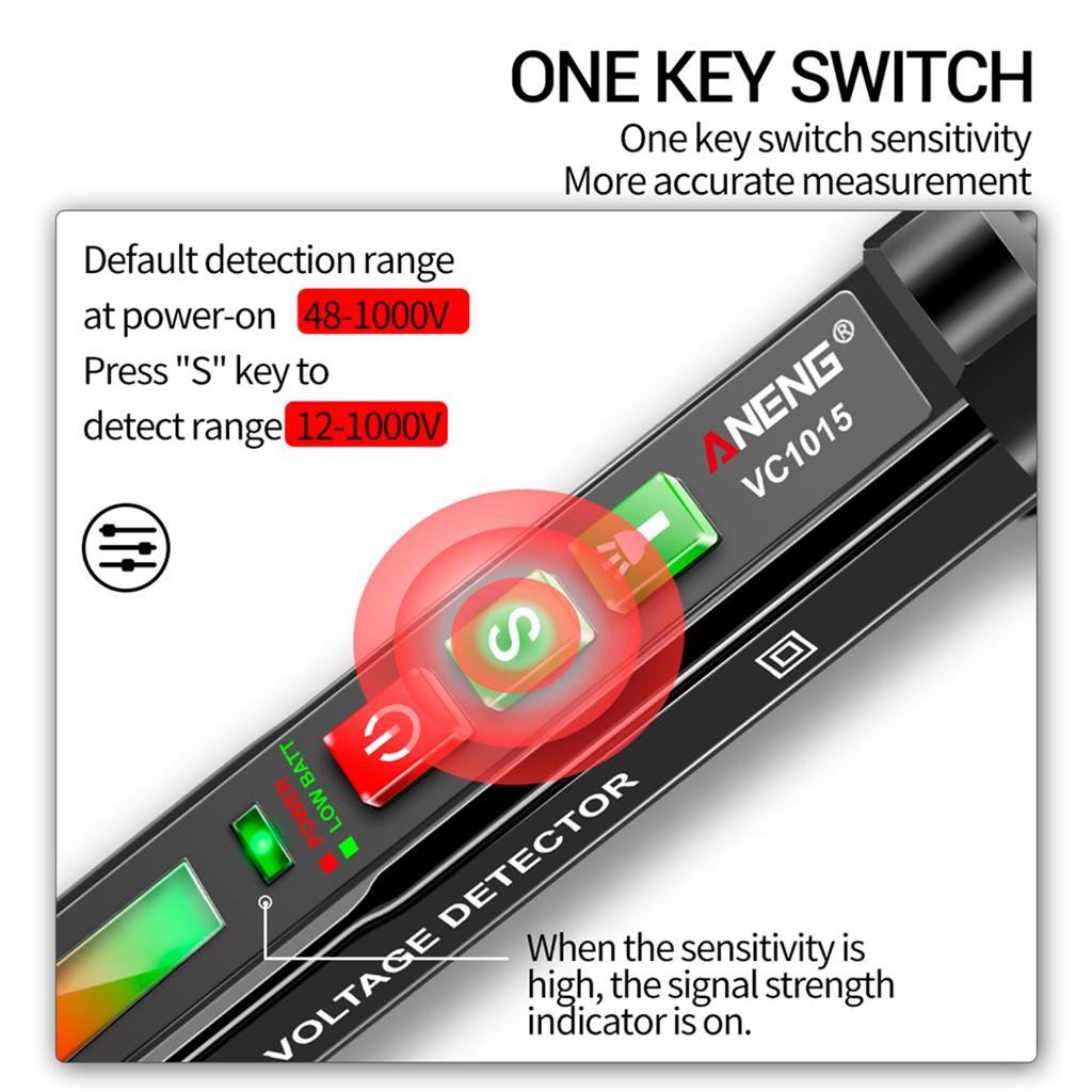 Voltage Tester Pen Electric Volt Alert Detector Non Contact AC Sensor