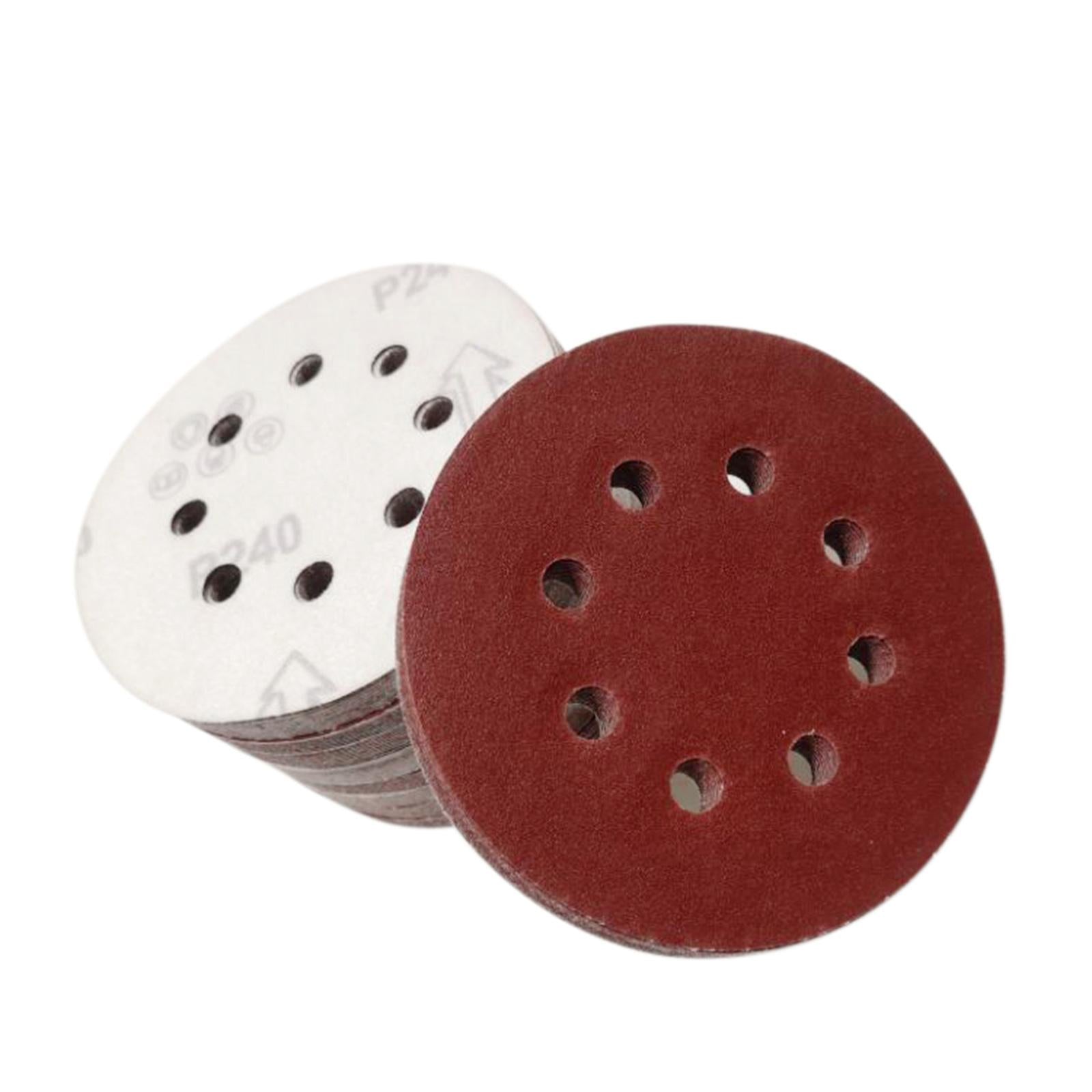 5in 125mm Sandpaper Sanding Discs Hook Loop Sanding Paper Buffing Sheet 100Pcs