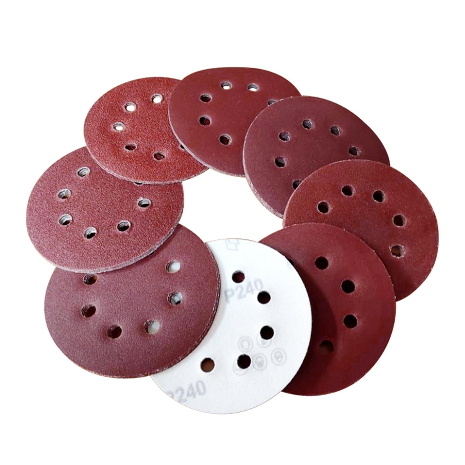 5in 125mm Sandpaper Sanding Discs Hook Loop Sanding Paper Buffing Sheet 100Pcs