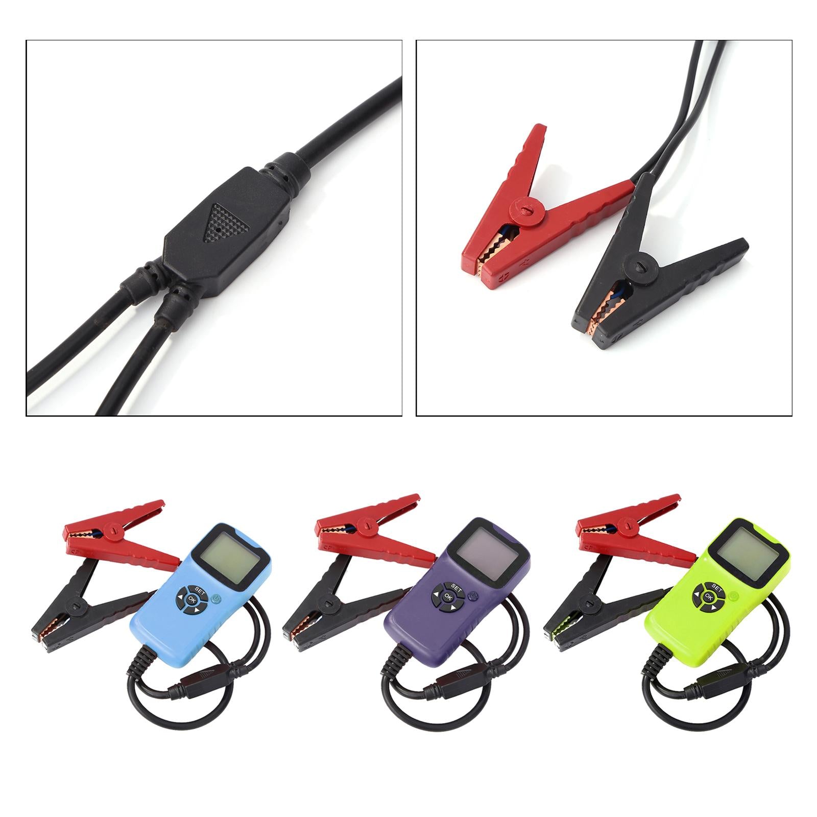 12V Battery Tester Automotive Load with Crocodile Clips CCA for Car Boat Green