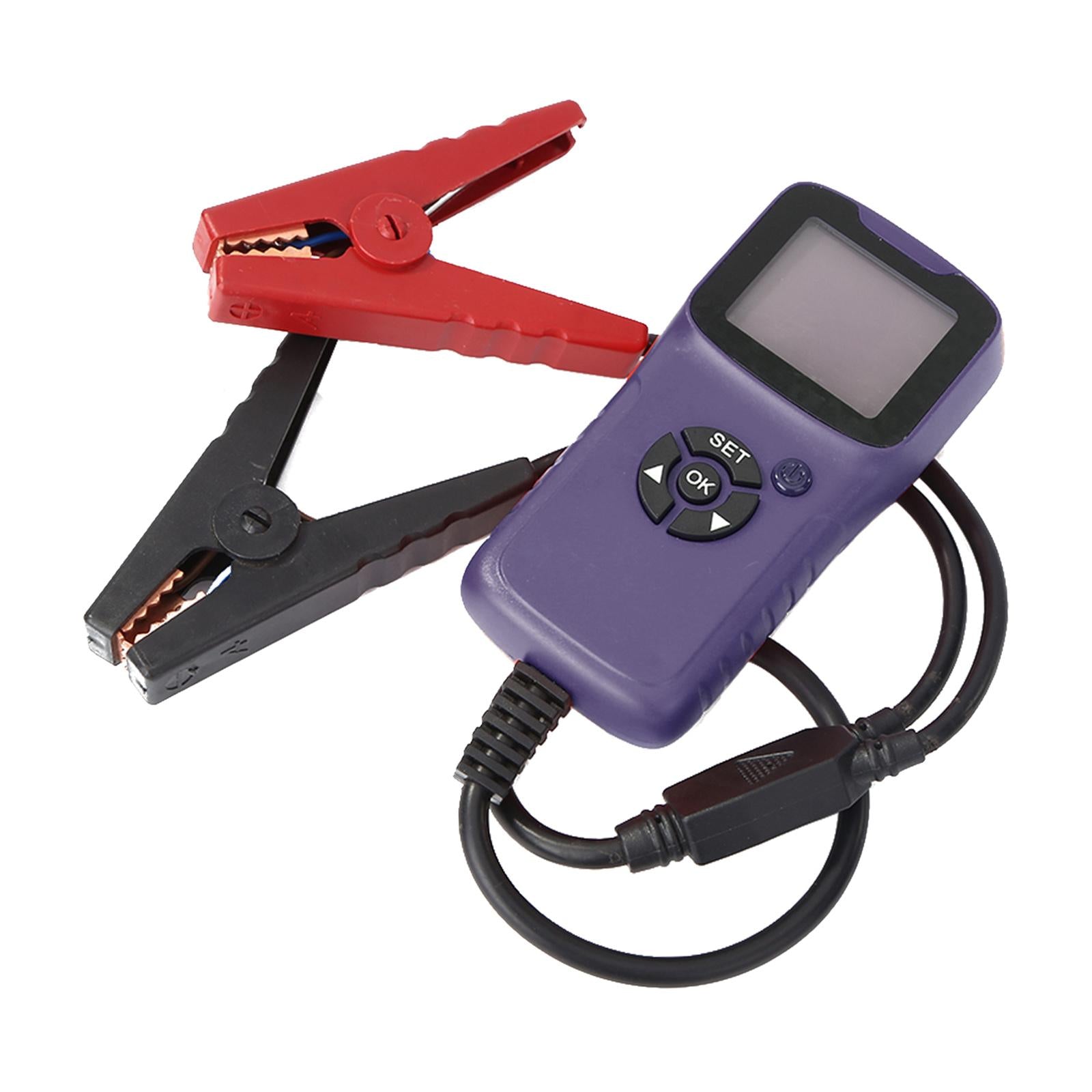 12V Battery Tester Automotive Load with Crocodile Clips CCA for Car Boat Purple