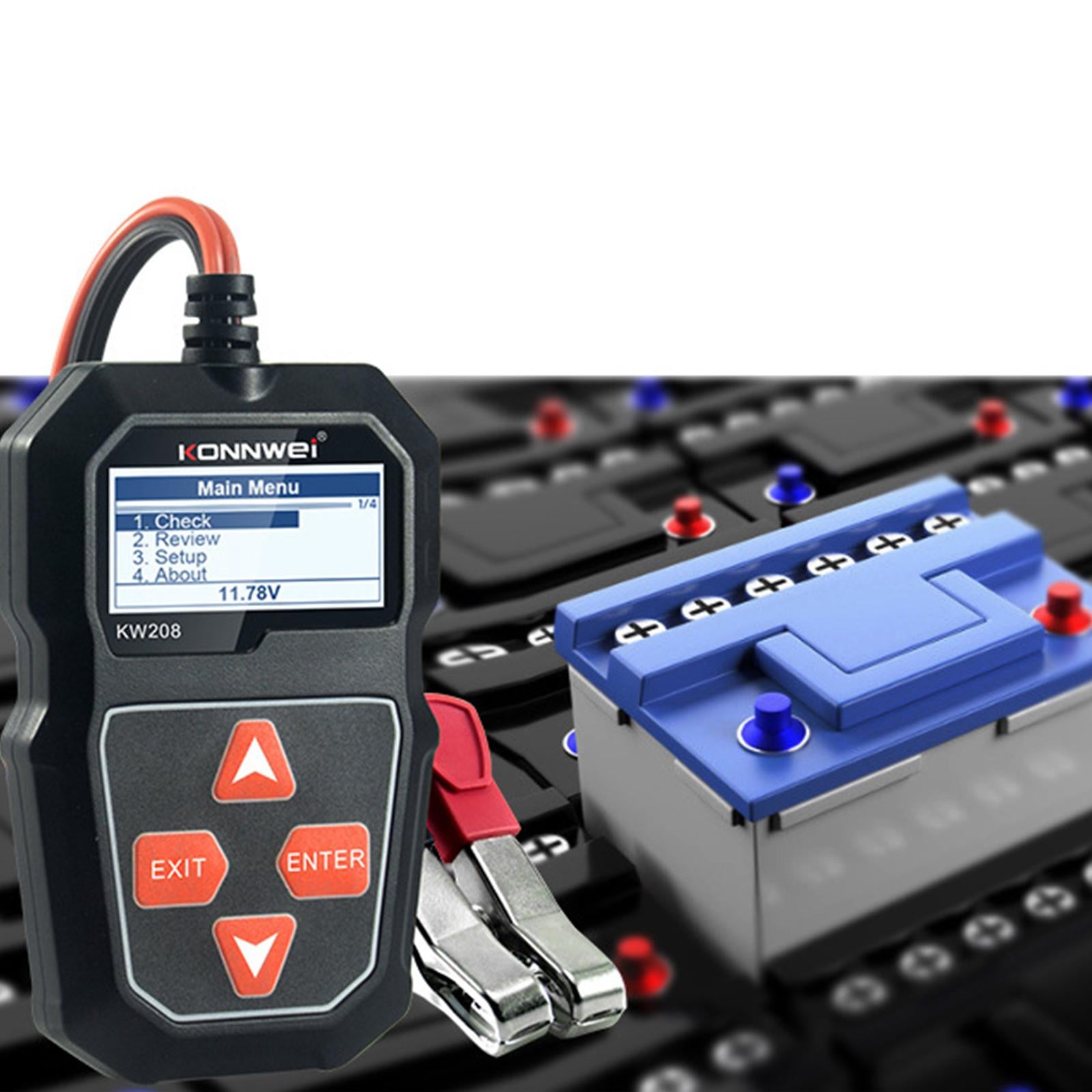 Car Battery Tester Support 8 Languages 100 to 2000CCA for ATV SUV Truck