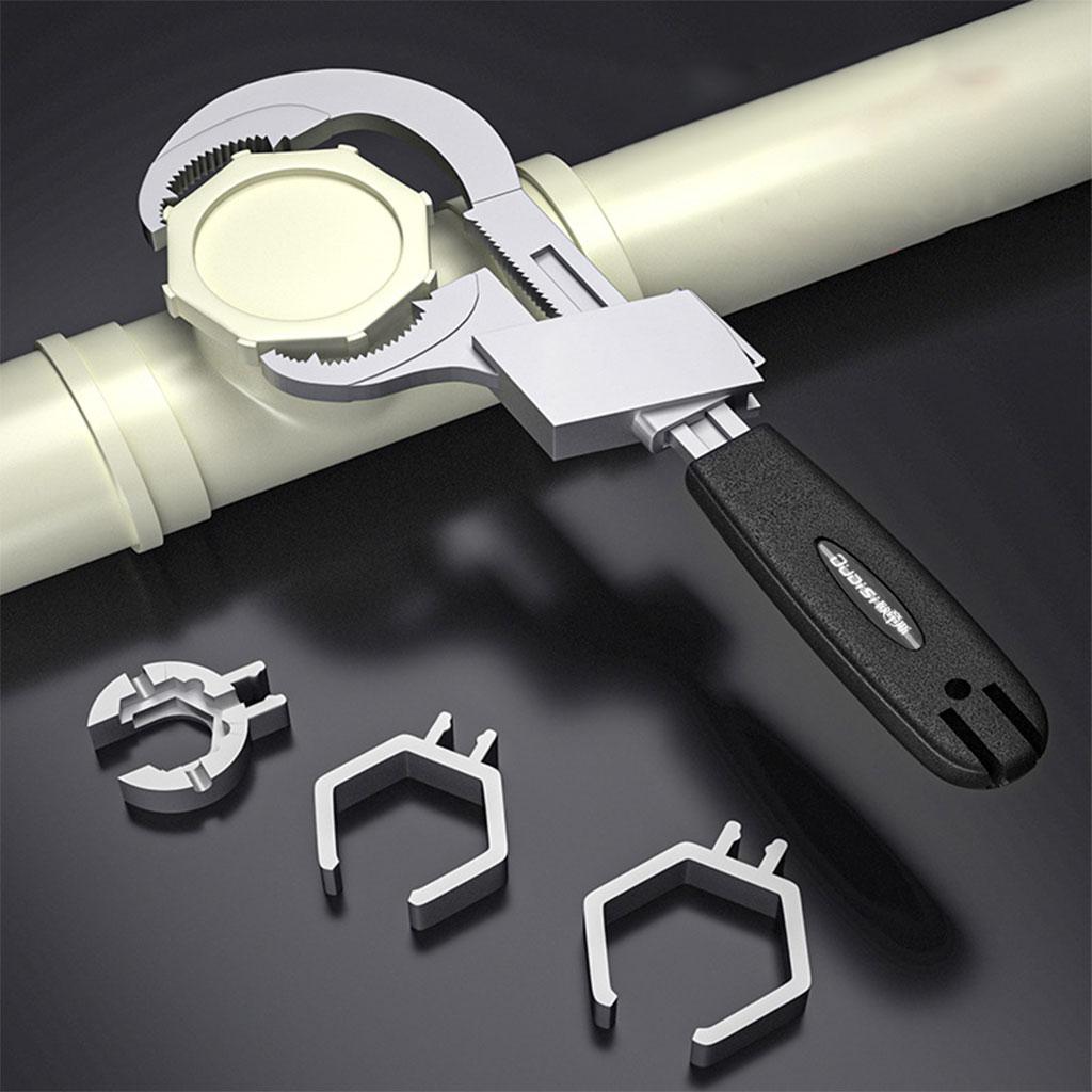 Handed Wrench Set Car Repair Ratchet Variable for Water Pipe Bathroom Yard