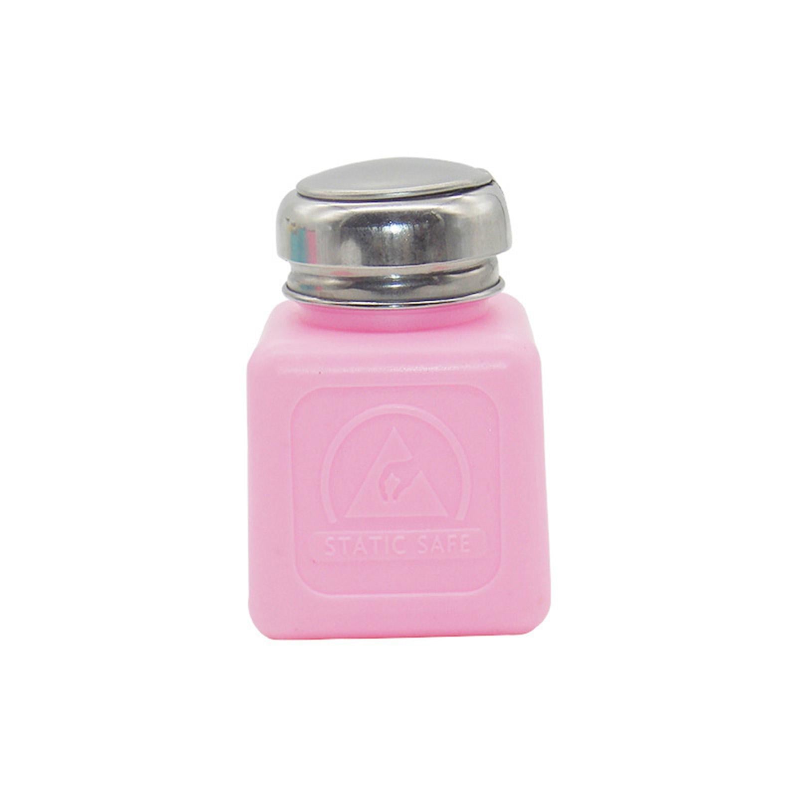 Empty Acetone Pump Dispenser Bottle Polish Remover Nails Pink 100ml